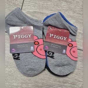 2 New PIGGY Kids 3pairs Low Cut Socks. Shoe Size 11-2